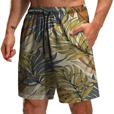 Pantalones Cortos Estampados 3D Serie Hojas Verano - Bermudas Playa Casuales para Hombre - Image 15