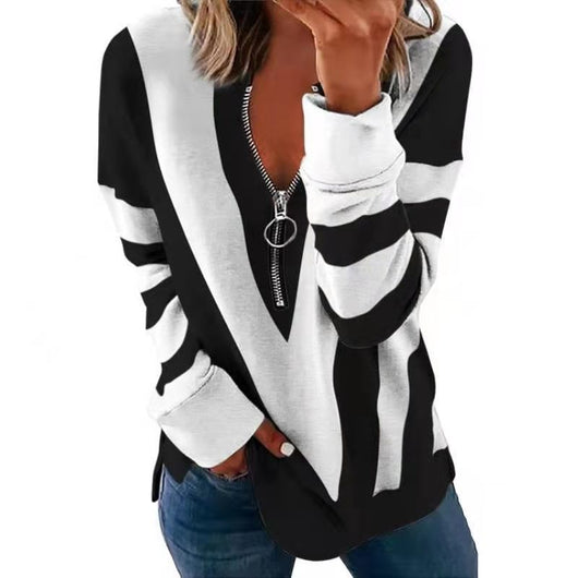 Sudadera Personalizada con Cierre V-Neck de Manga Larga - Image 2