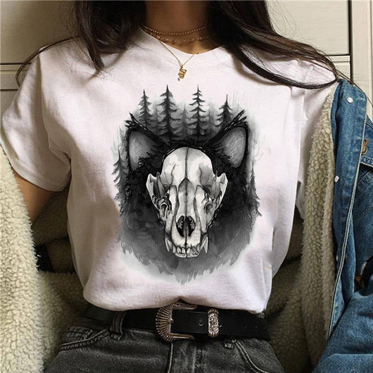 Playera Gato Caricatura con Hongos Halloween Manga Corta - Image 8