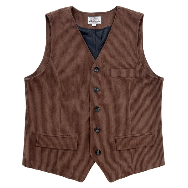 Chaleco de Pana para Hombre con Bolsillos de Patchwork y Chaqueta Exterior