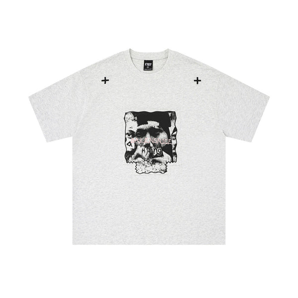 Camiseta de Algodón Bordada Manga Corta para Hombre