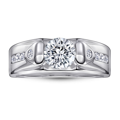 Anillo de Plata Esterlina Chapado en Platino con Zirconia para Hombre - Image 4