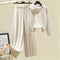 White blouse and apricot pants