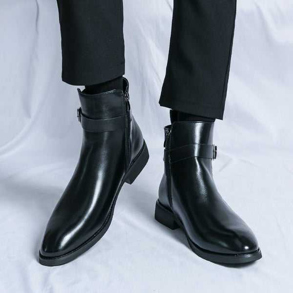Botas Martin de Cuero Estilo Británico con Cierre Lateral para Hombre - Image 6