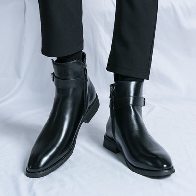 Botas Martin de Cuero Estilo Británico con Cierre Lateral para Hombre - Image 6