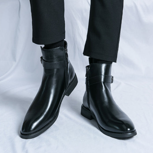Botas Martin de Cuero Estilo Británico con Cierre Lateral para Hombre - Image 6
