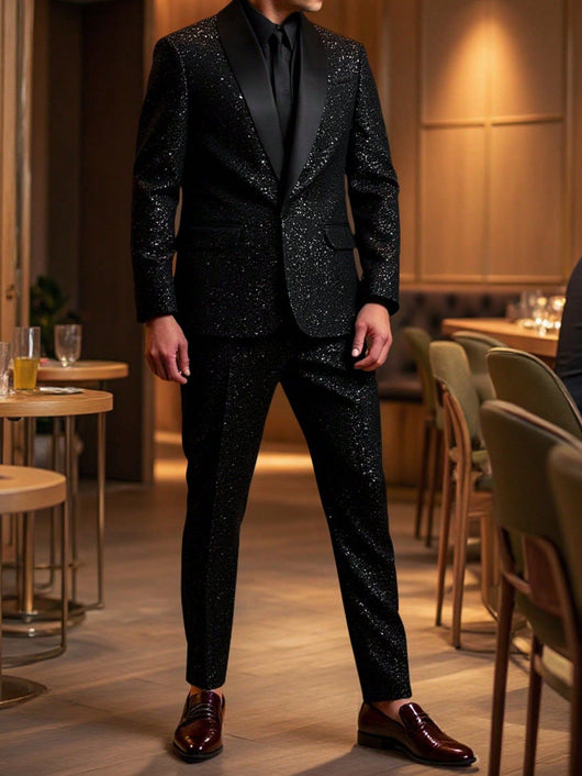 Conjunto de Traje Brillante para Hombre - Saco y Pantalón - Image 11