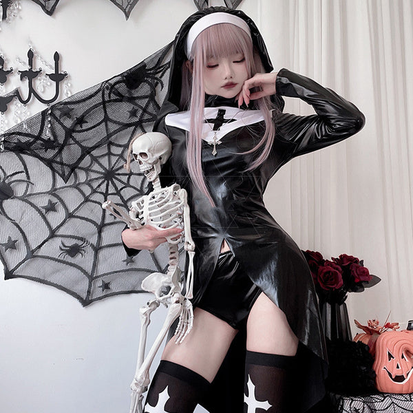 Disfraz de Monja Vampira Gótica - Cosplay Halloween Adulto Estilo Dark