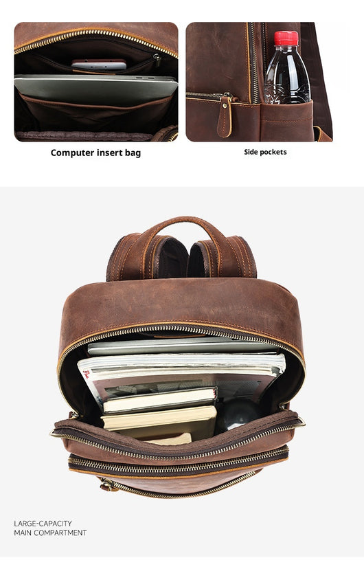 Mochila de Cuero para Hombre con Gran Capacidad - Image 20