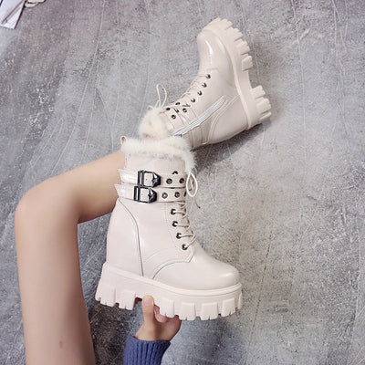 Zapatos de Tacón Alto con Suela Gruesa y Forro de Algodón para Mujer - Image 11