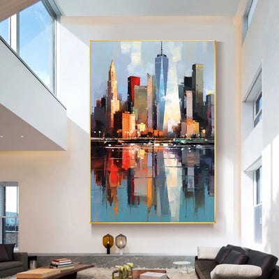 Cuadro Abstracto Nueva York Óleo sobre Lienzo - Decoración Urbana para Sala de Estar - Image 6