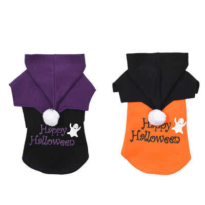 Suéter de Calabaza Divertido de Dos Piezas para Perros - Poncho Incluido - Image 5