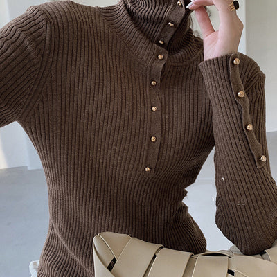 Suéter Tejido Cuello Alto Slim Fit para Mujer - Image 9