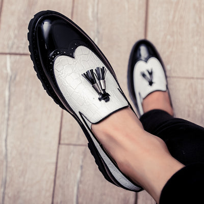 Zapatos Casuales de Cuero Retro Tallados para Hombre - Image 12