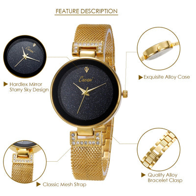 Reloj de Cuarzo Resistente al Agua con Malla Cielo Estrellado - Image 11