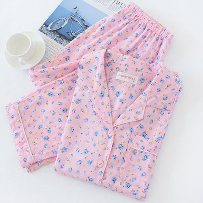 Pijama Estilo Pastoral Japonés para Mujer - Algodón Gasa Manga Larga - Image 13