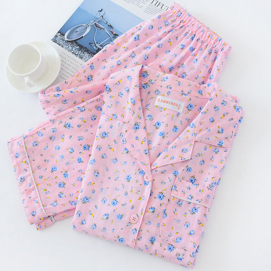 Pijama Estilo Pastoral Japonés para Mujer - Algodón Gasa Manga Larga - Image 13