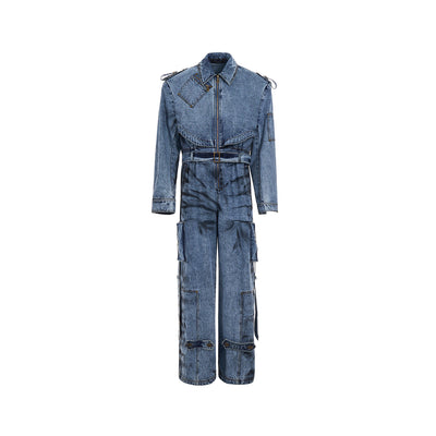 Mono Vaquero Hombre Azul Lavado con Cierre - Estilo Urbano Desgastado - Image 6
