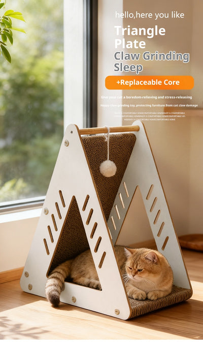 Árbol Rascador de Cartón Corrugado para Gatos - Nido y Centro de Juegos - Image 7