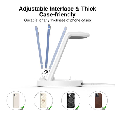 Cargador Inalámbrico Magnético 3 en 1 con Soporte para Celular - Image 3