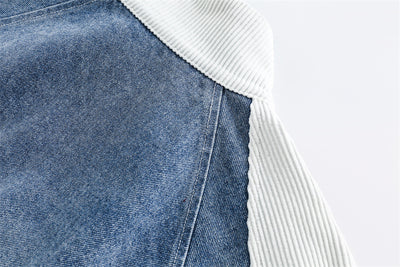 Chaqueta Denim Retro Japonesa con Costuras a Contraste - Image 9