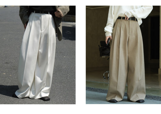 Pantalón de Traje Mujer con Pliegues 3D y Corte Holgado Elegante - Image 30
