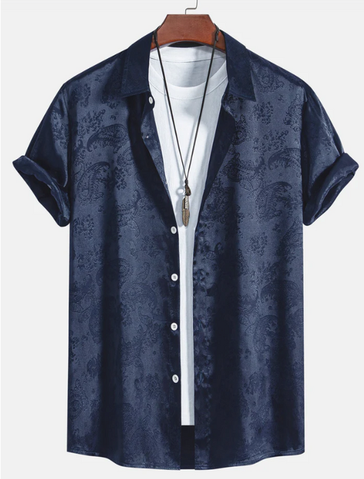 Camisa Suelta Estampada Moderna para Hombre - Image 7