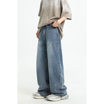 Pantalones Rectos Anchos para Hombre con Remaches Deconstructivos - Image 6