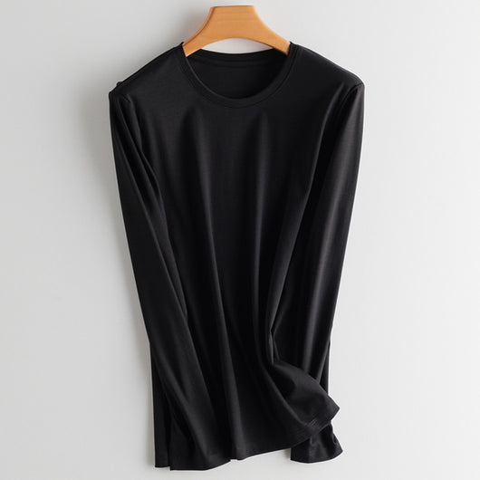 Camiseta Básica de Cuello Redondo Manga Larga Otoño - Image 15