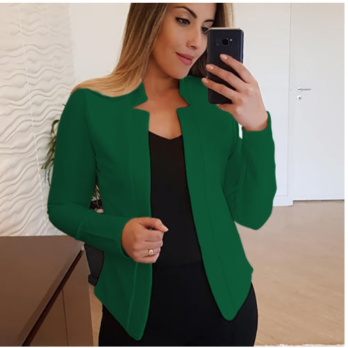Cardigan Blazer de Manga Larga Color Sólido - Talla Pequeña - Image 13
