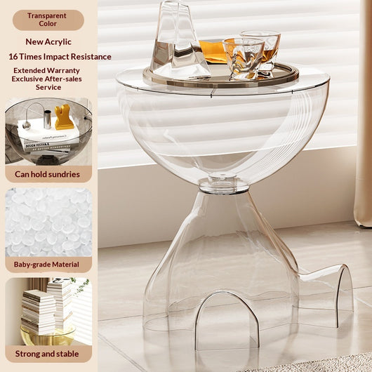 Mesa de Centro Transparente Estilo Osito de Peluche para Sala y Dormitorio - Image 7