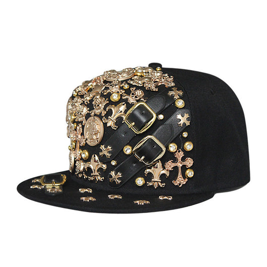 Gorra Harajuku Estilo Europeo Americano con Calavera y Remaches Cruzados - Image 6