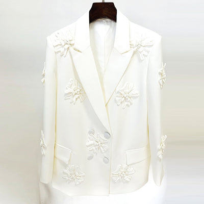 Blazer Cruzado Industrial con Detalles Florales en Relieve - Image 6