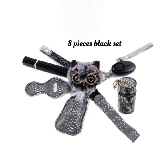 Set de 8 Búhos Negros Decorativos