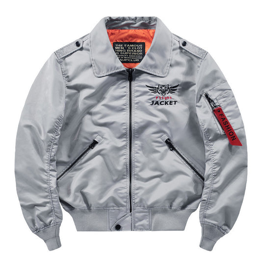 Chaqueta Bomber Casual de Hombre en Colores Sólidos - Image 4