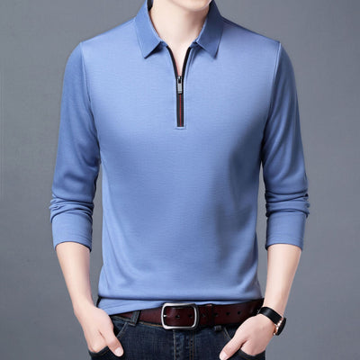 Camiseta Manga Larga con Cuello Solapa y Cierre Parcial para Hombre - Image 6