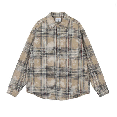 Camisa Cuadros Estilo Retro Americano con Estampado Vintage - Image 13