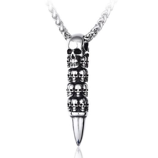 Collar Cráneo Bala Acero Inoxidable 316L Estilo Punk Unisex - Image 7