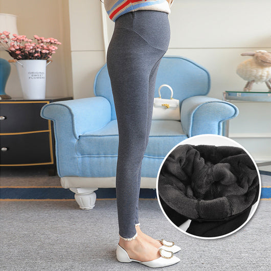Leggins de Maternidad con Soporte Abdominal - Algodón Grueso y Terciopelo Elástico - Image 3