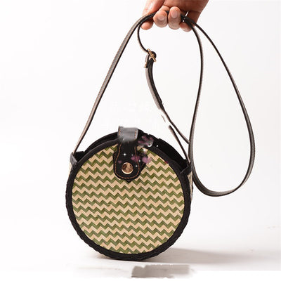 Bolsa Tejida de Bambú para Playa - Bandolera Redonda Compacta - Image 7
