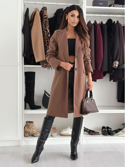 Abrigo de Lana Largo para Mujer - Elegancia Clásica de Invierno - Image 17