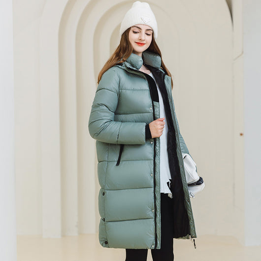 Abrigo Largo de Invierno con Capucha y Bolsillos - Chaqueta de Algodón para Mujer - Image 4