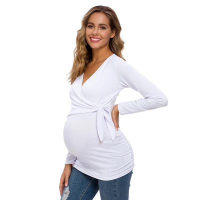 Blusas Premamá de Manga Larga y Cuello en V - Image 20
