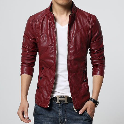 Chaqueta de Cuero PU Casual Talla Grande Corte Slim Coreano - Image 12
