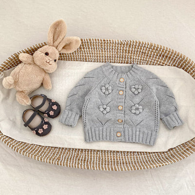 Suéter Tejido a Mano con Calado Hueco para Bebé Niña - Conjunto Coordinado - Image 14