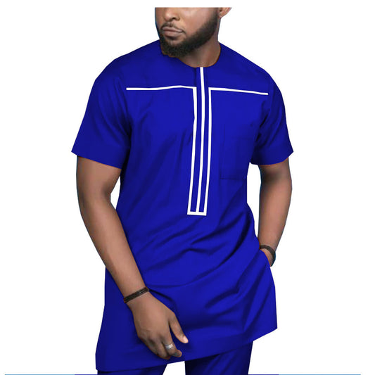 Camisa Casual de Algodón Africano para Hombre