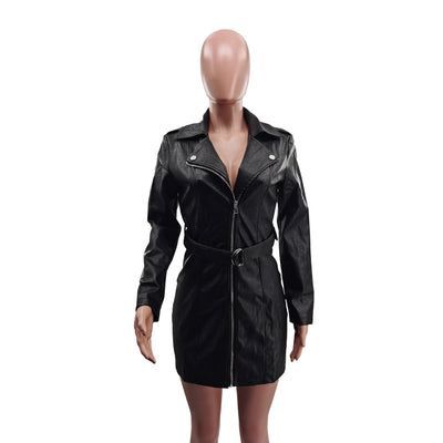 Chaqueta de Cuero Motociclista Slim Fit para Mujer - Image 9