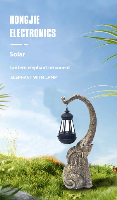 Linterna Decorativa Elefante de Resina con Luz Ambiental - Image 9