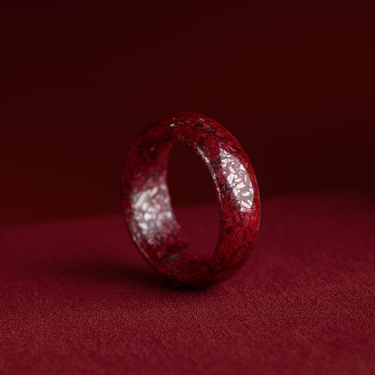 Anillo de Cinabrio Natural Diseño Retro Nicho Exclusivo para Mujer - Image 11