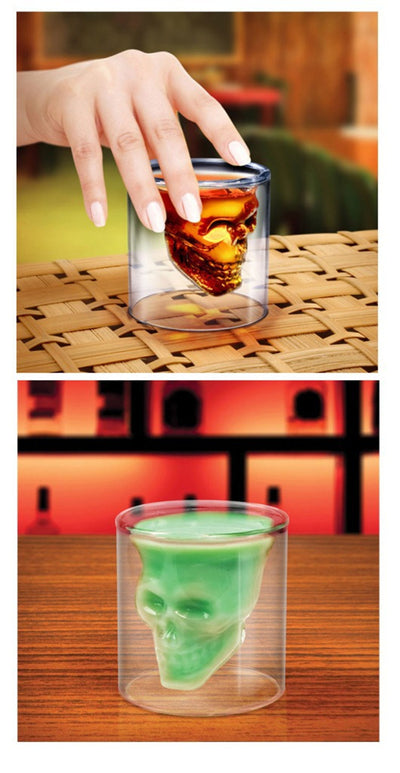 Vaso de Cristal Doble Transparente con Diseño Calavera - Image 21